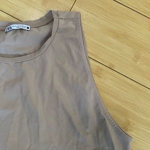 ZARA Tan Cropped Tank